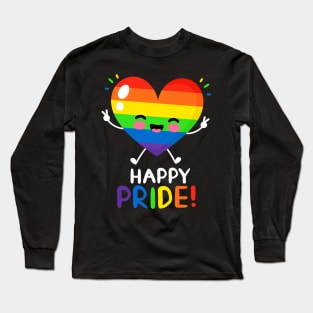 Rainbow Heart Pride Long Sleeve T-Shirt